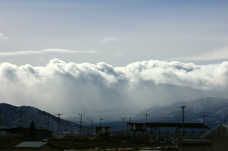 Snow showers seen from Taos, New Mexico