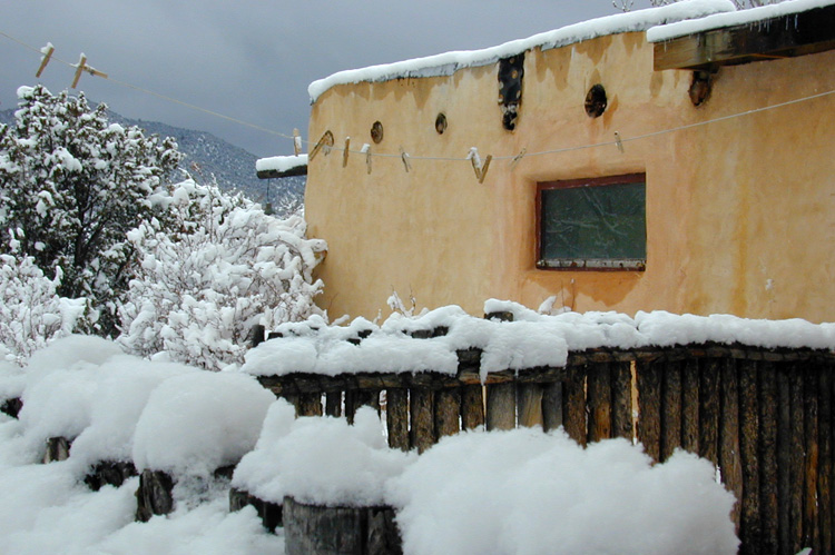 Heavy snow in Taos, New Mexico, in 2004.