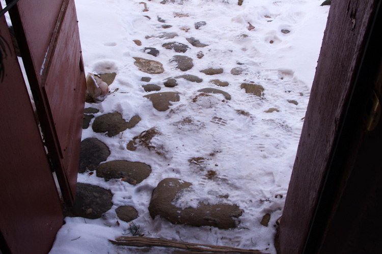 frozen front entryway in Llano Quemado