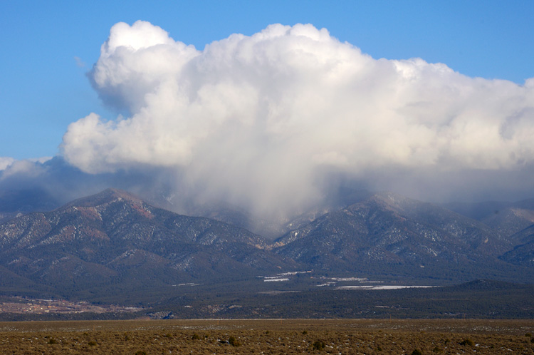 Snow showers seen from Taos, New Mexico