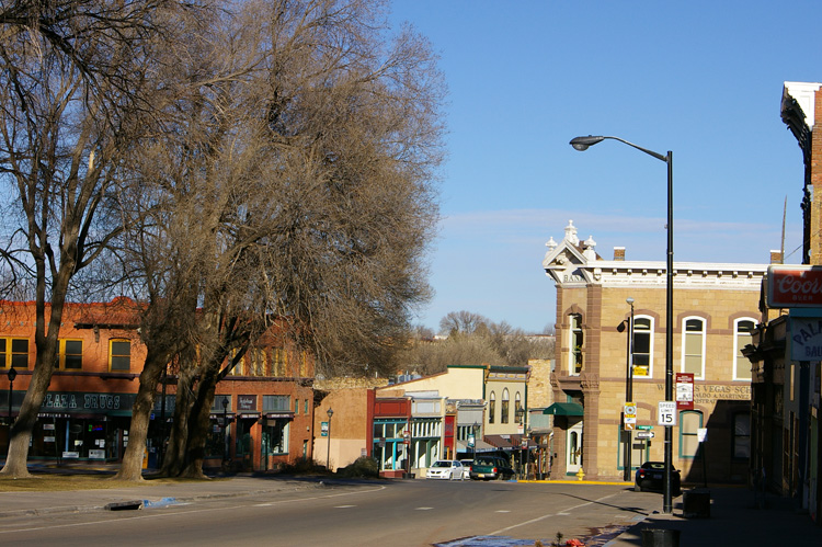 A view of the plaza in Las Vegas, NM.