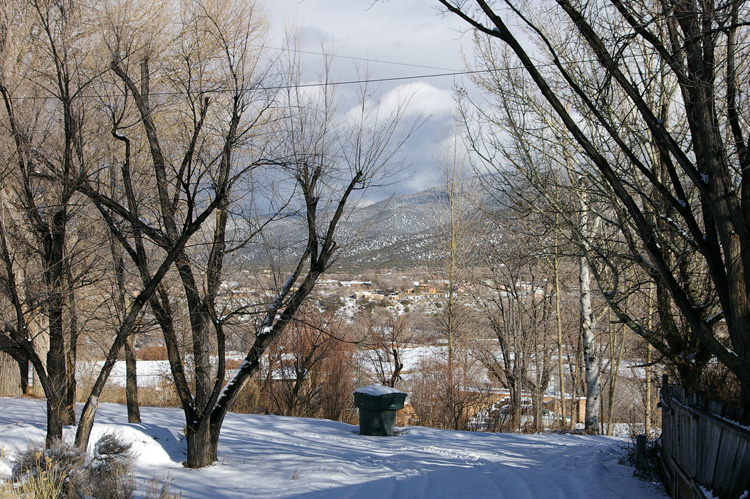 A scenic dumpster in Llano Quemado, south of Taos, NM