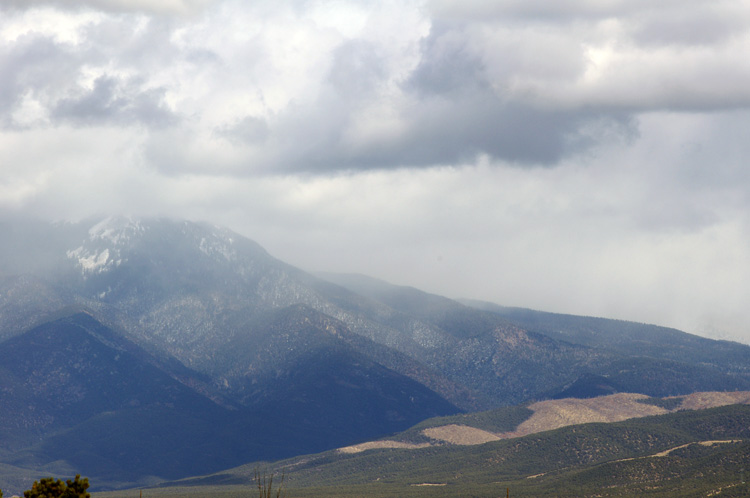 Snow moving in over the high country