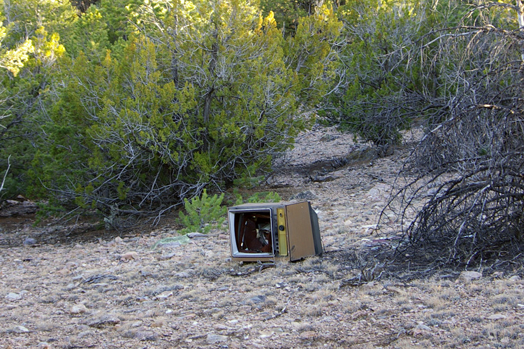 A feral television set in Taos, New Mexico.