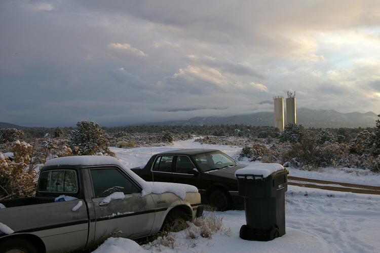 A snowy scene south of Taos, New Mexico.