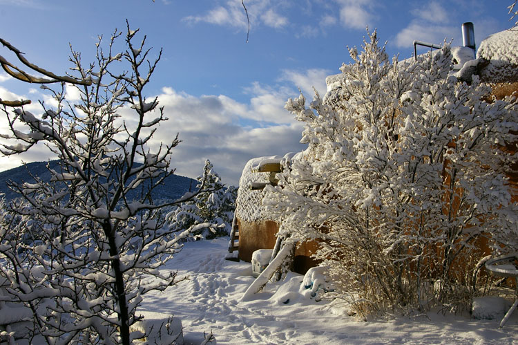 A snowy scene south of Taos, New Mexico.