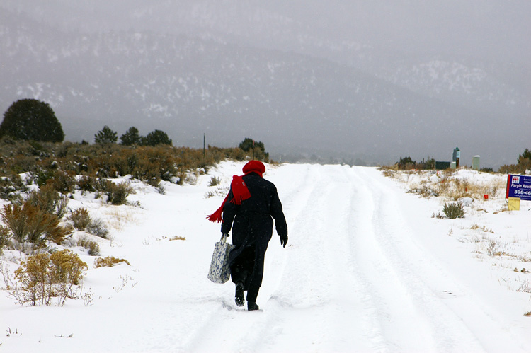 Piano lady walking to rehearsal