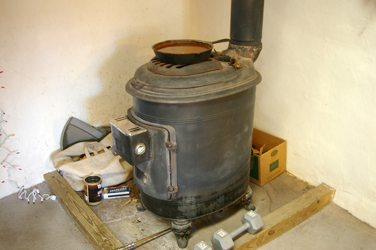 The old Ashley woodstove in our adobe in Taos, New Mexico.