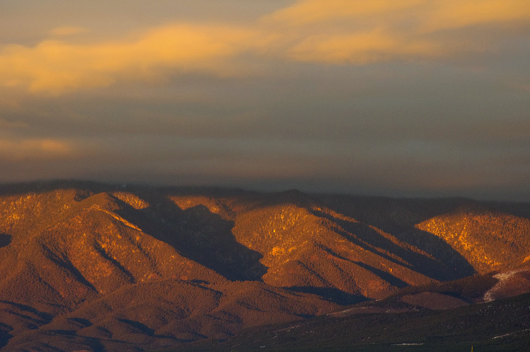 Mountains and clouds on the winter solstice