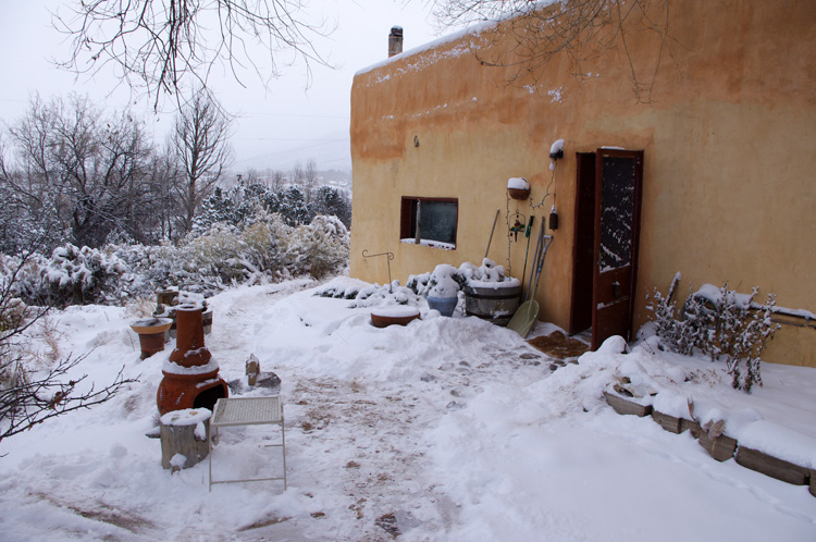 morning snow in Taos, New Mexico