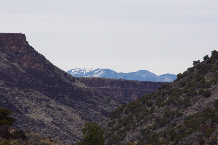 Looking up the canyon of the Rio Grande from Pilar, NM