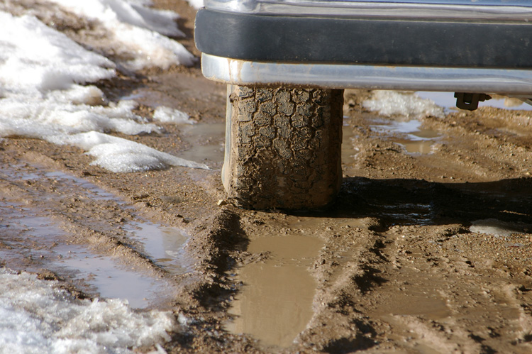 A muddy road is just the beginning in Taos, New Mexico.