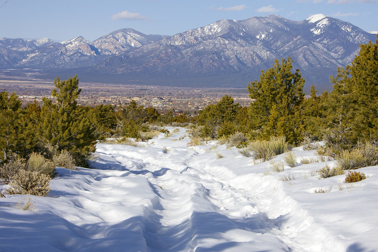 A great view of Taos taken from high over Llano Quemado, just south of town.