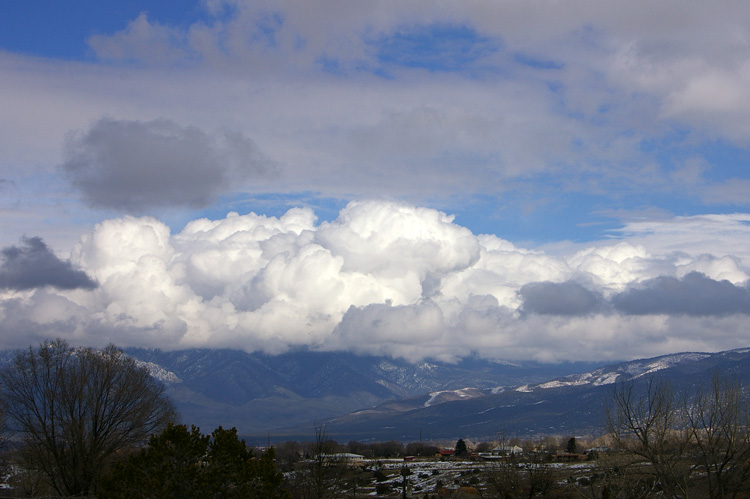A view of Taos Mountain and clouds