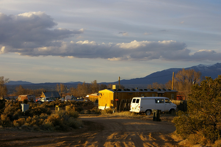 Tires on the roof make for an authentic New Mexico view.