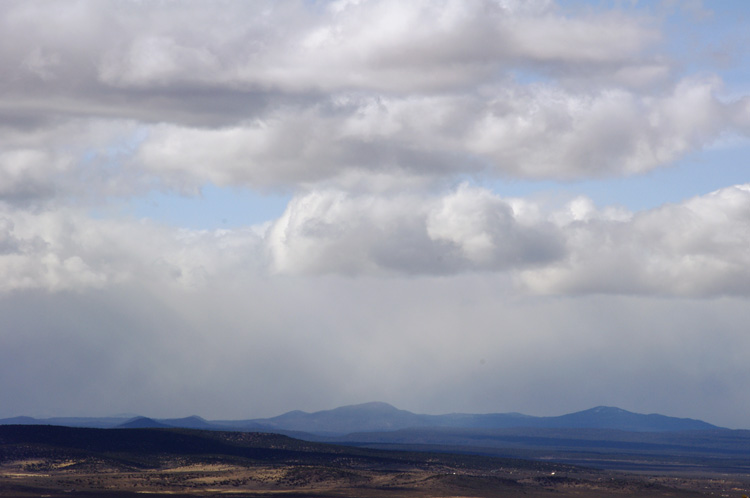 Snow showers seen from Taos, New Mexico