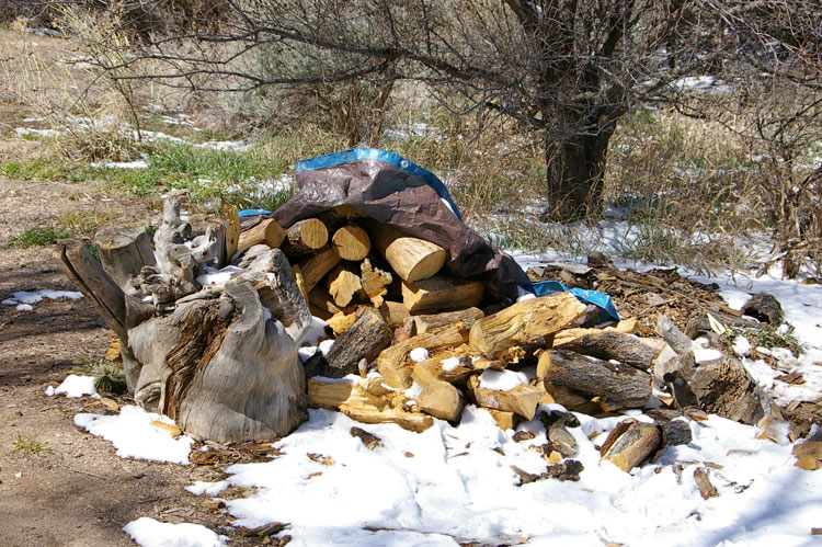 woodpile in Llano Quemado