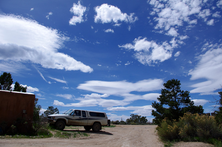 blue sky and clouds in Taos, NM