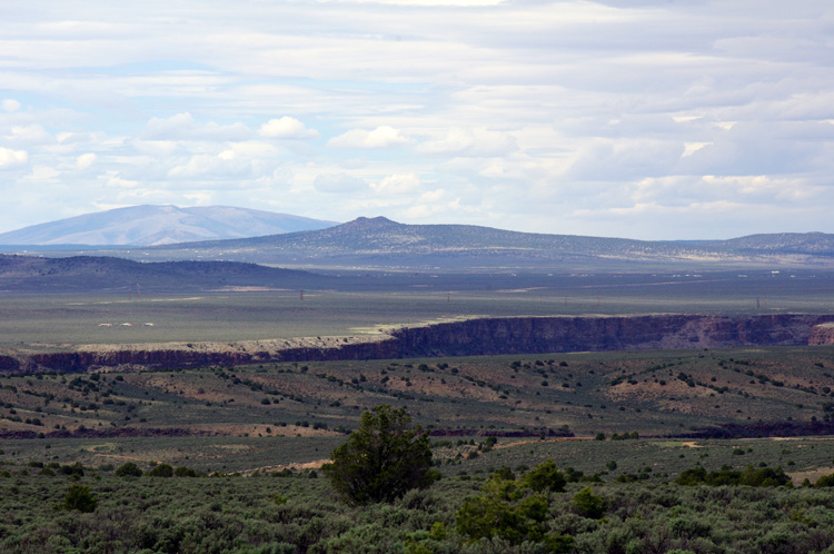 Taos Valley Overlook with gorge and volcanoes