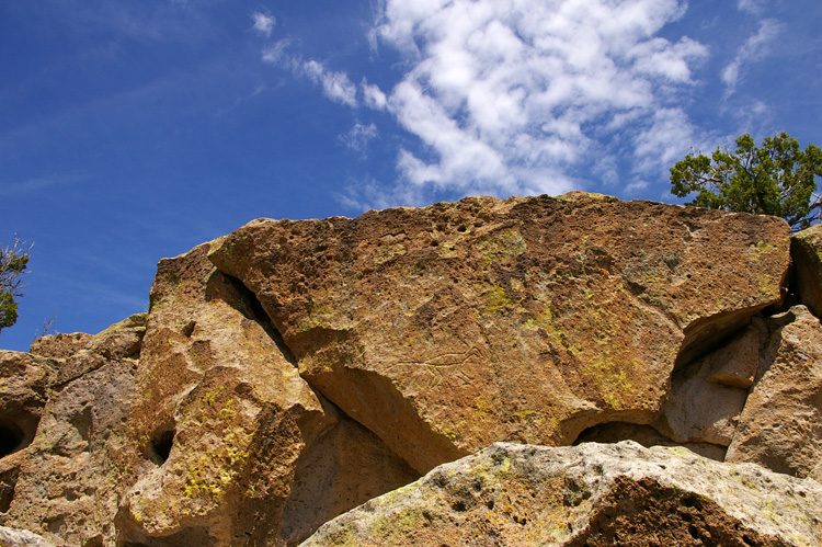 A petroglyph from Tsankawi, near White Rock, New Mexico