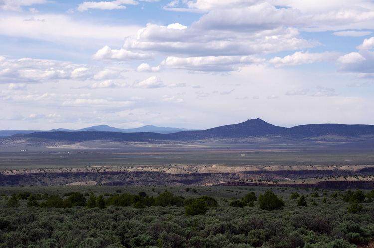 Taos Valley Overlook with gorge and volcanoes, again