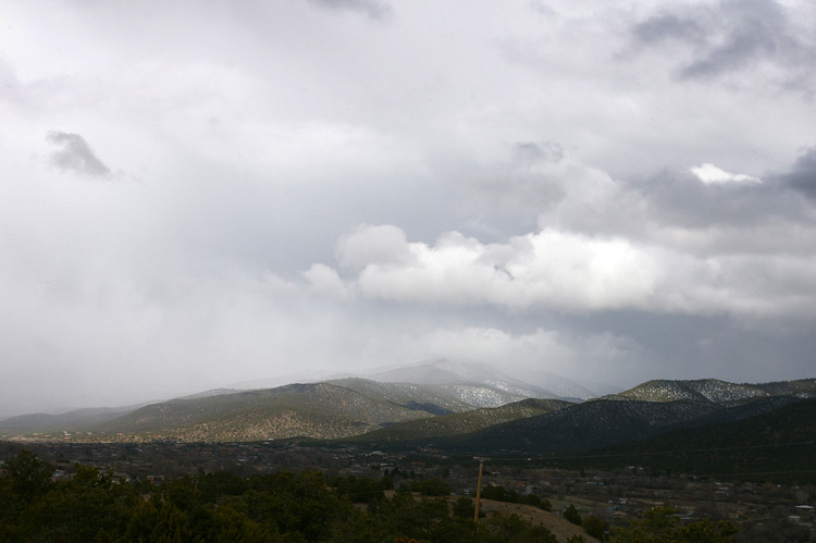 Snow showers seen from Taos, New Mexico