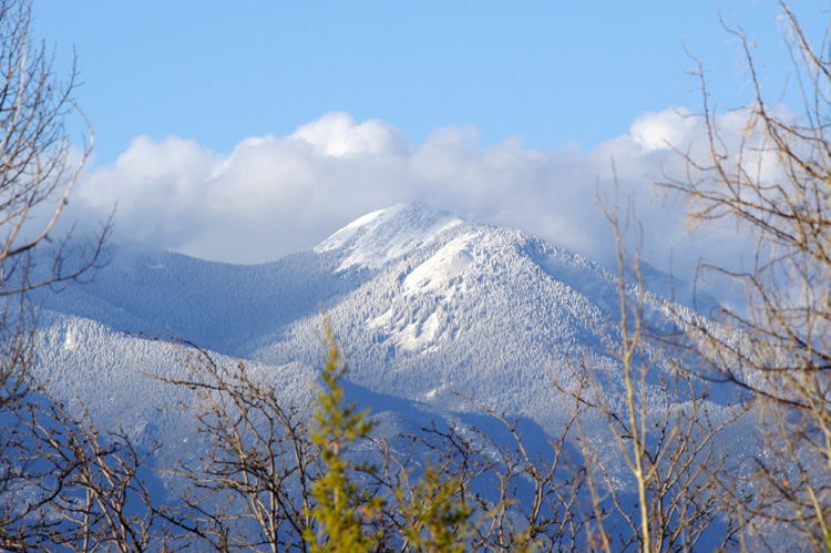 Taos Mountain with new spring snow