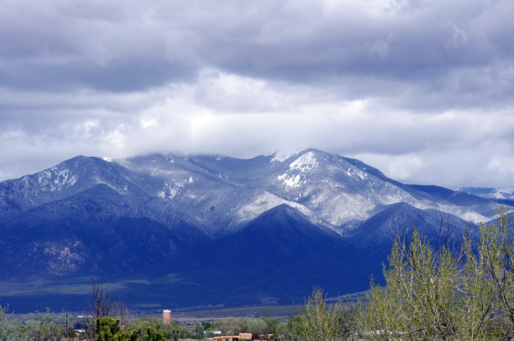 late spring snow on Taos Mountain