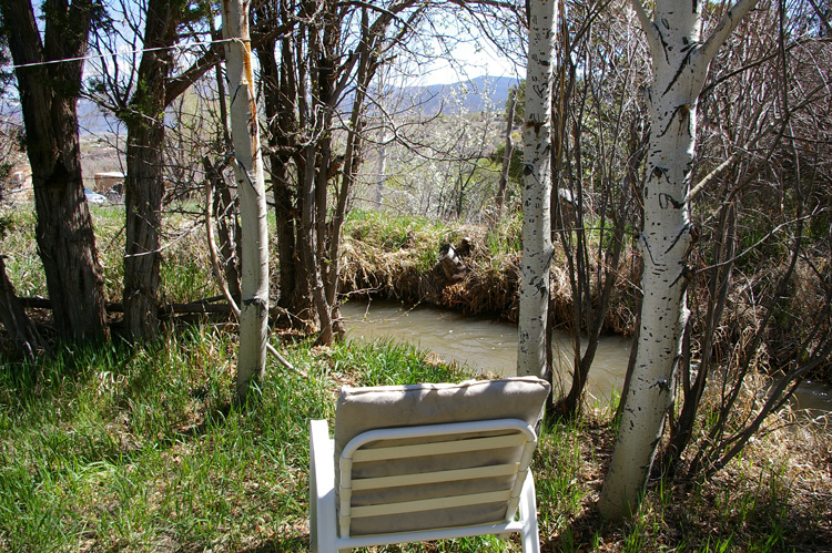 A great place to relax, down by the acequia in Taos, NM