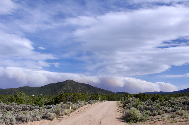 Pacheco fire smoke plume as seen from Taos