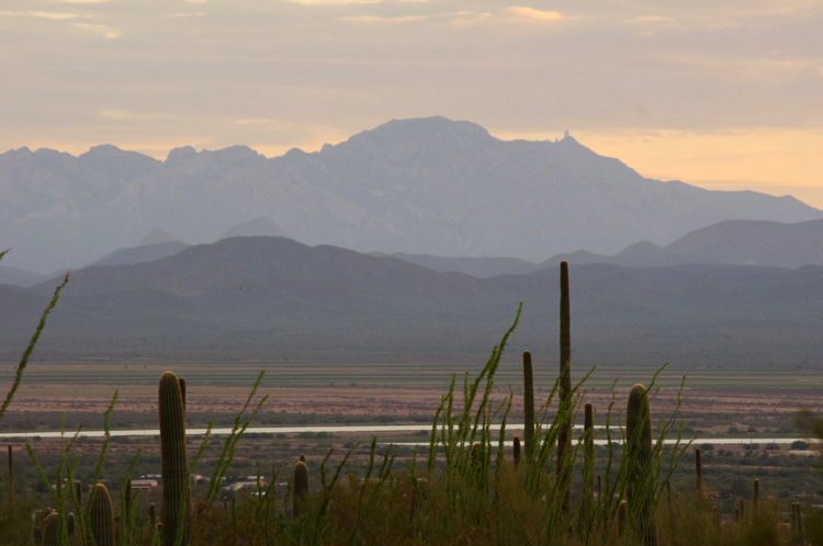 Unusual monsoon season view from Saguaro National Park near Tucson, AZ