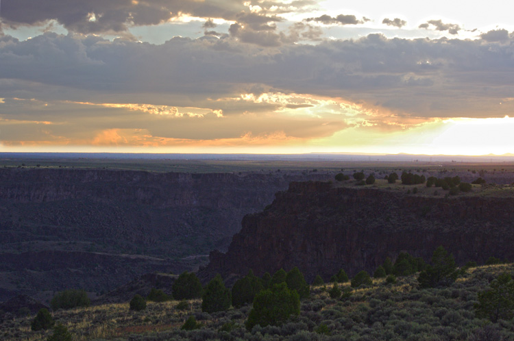 Two canyons at sunset