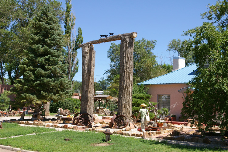 Wild lawn decorations in Springer, NM