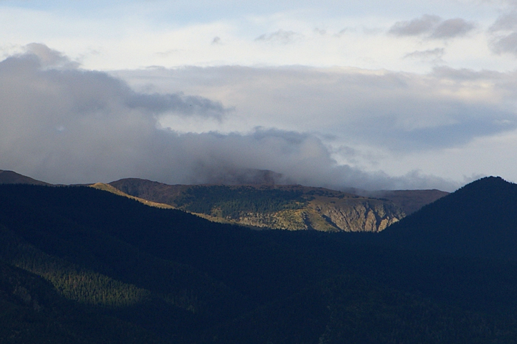 Old Mike Peak with clouds, Taos, NM