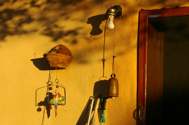 old Taos doorway in sunset light